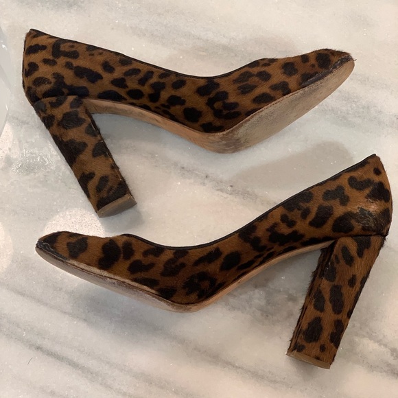J crew Etta Calf Hair leopard Heels Sz 10 - Picture 4 of 8